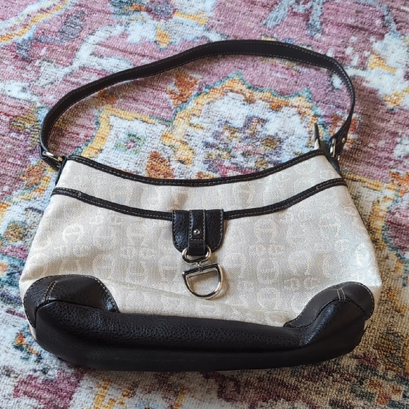 Etienne Aigner Handbags - Etienne Aigner Beige & Black Monogram Shoulder Bag